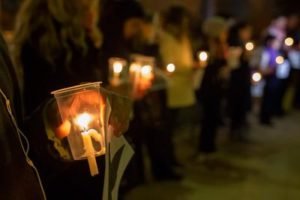Candle lanterns carried at night